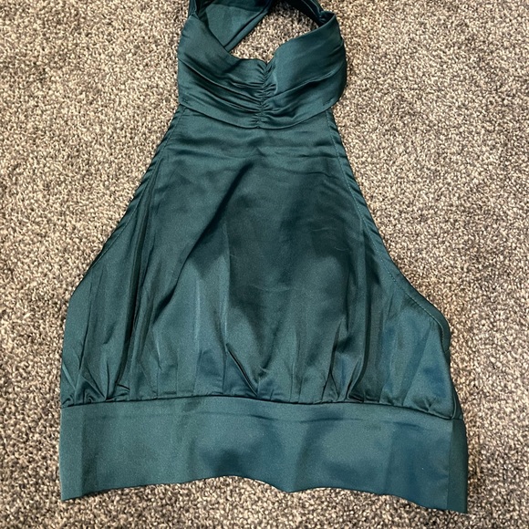 SHEIN Tops - Satin cropped halter top